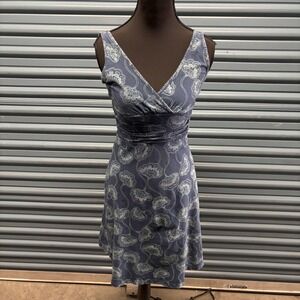 Patagonia Margot Dress Womens XS Blue Floral Organic Cotton Sleeveless